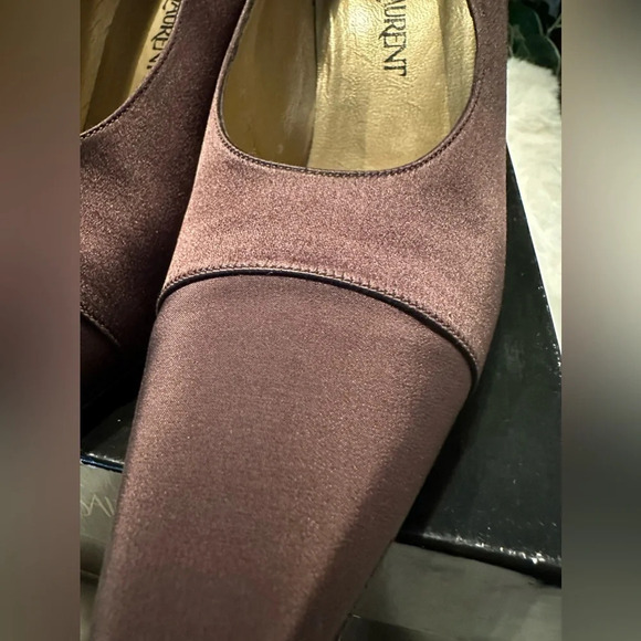 Yves Saint Laurent YSL Garo Chocolate heels size 9.5M(3”) - Picture 10 of 13